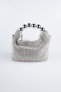 Abendtasche Swarovski Silber MN980
