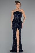 Abendkleid Lang Marineblau ABU5185