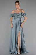 Minzgrün Abschlusskleid Satin Lang ABU4703