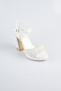 Party-Schuhe Perlenbesetzt Weiß AB1154