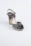 Party-Schuhe Perlenbesetzt Platin AB1154
