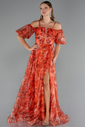Abendkleid Lang Orange ABU5221