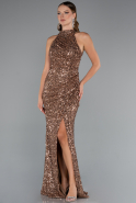 Kupfer Abendkleid Schuppig Lang ABU5135