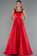Rot Abendkleid Satin Lang ABU5136