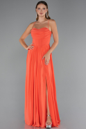 Abschlusskleid Lang Chiffon Orange ABU5223