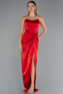 Rot Abschlusskleid Satin Lang ABU3474