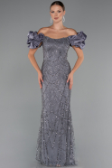 Grau Abendkleid İm Meerjungfrau-Stil Lang ABU4509