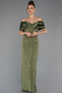 Khaki Standesamtkleid Lang ABU4973