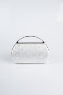 Abendtasche Laserschnitt Silber V351