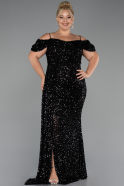 Abendkleid in Übergröße Lang Schwarz ABU5232