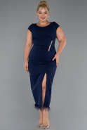 Marineblau Partykleid İn Übergröße Midi ABK2340