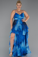 Abschlusskleid In Übergröße Lang Sächsischblau ABU5267