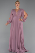 Kleider in Großen Größen Lang Chiffon Altrosa ABU5276