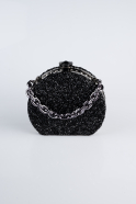 Abendtasche Steinbesetzt Schwarz SH854