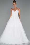 Abendkleid Lang Weiß ABU5279