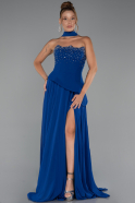 Abendkleid Lang Chiffon Sächsischblau ABU5280