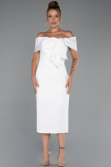 Weiß Partykleid Midi ABK2263