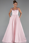 Puder Abendkleid Satin Lang ABU5136
