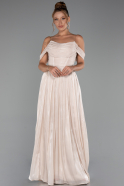 Partykleid Lang Chiffon Beige ABU5283