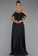 Partykleid Lang Chiffon Schwarz ABU5283
