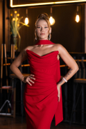 Rot Abschlusskleid Lang ABU5216