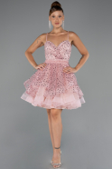 Abendkleid Kurz Puder ABK2435