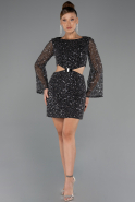 Partykleid Kurz Schuppig Schwarz ABK2438