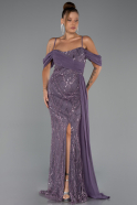 Abendkleid Lang Perlenbesetzt Lavendel ABU5316