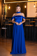 Abendkleid Lang Chiffon Sächsischblau ABU5327