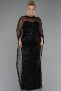 Brautkleid In Übergröße Lang Perlenbesetzt Schwarz ABU5328