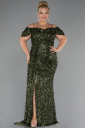 Abendkleid in Übergröße Lang Khaki ABU5232