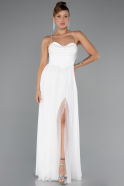 Weiß Abschlusskleid Lang ABU4596