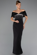 Standesamtkleid Lang Schwarz ABU5352