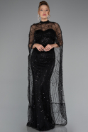 Schwarz Abendkleid Lang ABU4517
