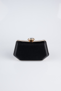 Abendtasche Satin Schwarz-Gold SH812