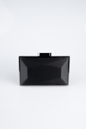 Abendtasche Satin Schwarz V740