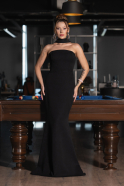 Abendkleid im Meerjungfrau-Stil Lang Schwarz ABU5282