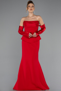 Abendkleid im Meerjungfrau-Stil Lang Rot ABU5421