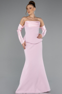 Abendkleid im Meerjungfrau-Stil Lang Puder ABU5421