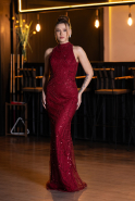 Weinrot Abendkleid Lang ABU4791