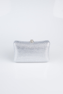 Abendtasche Steinbesetzt Silber MN9730