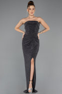 Abschlusskleid Lang Schwarz-Silber ABU5445