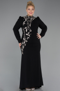 Hijab-Kleid İn Übergröße Lang Schwarz ABU5395