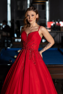 Designer Abendkleid Lang Chiffon Rot ABU5465