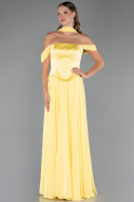 Gelb Abendkleid Chiffon Lang ABU5327