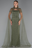 Abendkleid Lang Perlenbesetzt Khaki ABU5483