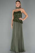 Abendkleid Lang Chiffon Khaki ABU5486