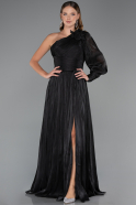 Abendkleid Lang Chiffon Schwarz ABU5489