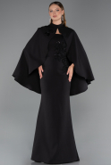 Abendkleid im Meerjungfrau-Stil Lang Schwarz ABU5485
