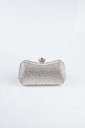 Abendtasche Gemustert Platin SH855